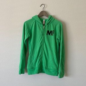 Rodeo crowns hoodie long sleeves green casual music lightweight streetwe…